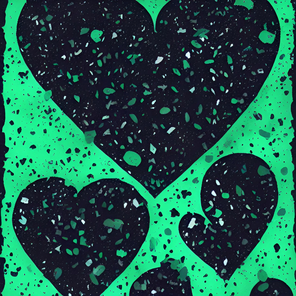 Green and Black Heart