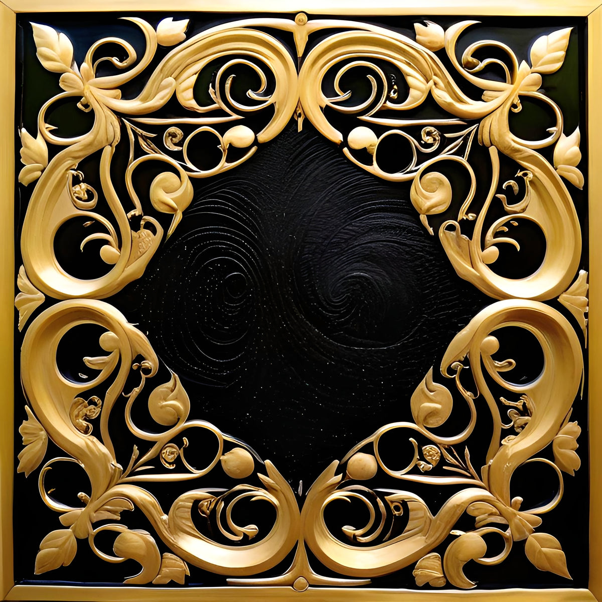 Opulent Obsidian Scrollwork