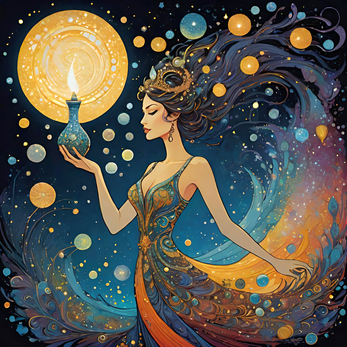 Celestial Bloom: Aetherial Elegance