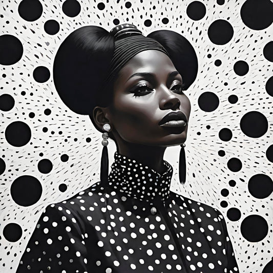 Diva in Black & White Polka Dots